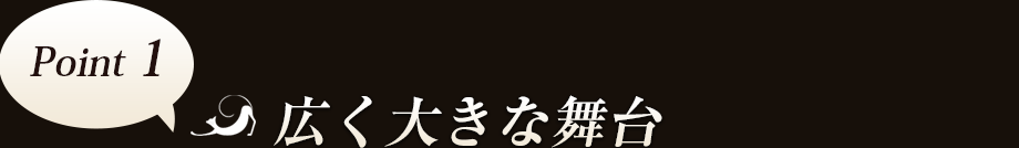 Point1　広く大きな舞台